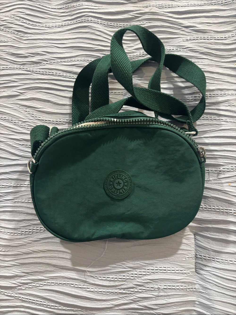 Kipling Dark Green Oval Crossbody Bag
